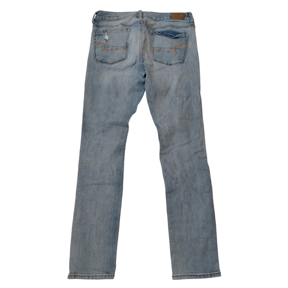 American Eagle Outfitters Women's Light Blue Distressed Skinny Jeans - Picture 2 of 5